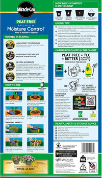 FitfitGarden Miracle-Gro Peat Free Moisture Control Compost, 40L Miracle-Gro Peat Free Moisture Control Compost, 40L