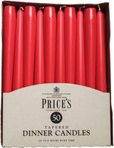FitfitGarden Red Prices Tapered Dinner Candles-50 units Prices Tapered Dinner Candles-50 units