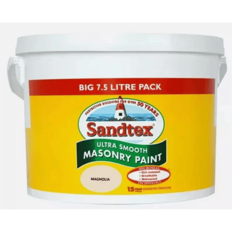 FitfitGarden Sandtex Ultra Smooth Masonry Paint Magnolia 7.5L | New Breathable & Waterproof Sandtex Ultra Smooth Masonry Paint Magnolia 7.5L | New Breathable & Waterproof
