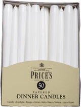 FitfitGarden White Prices Tapered Dinner Candles-50 units Prices Tapered Dinner Candles-50 units