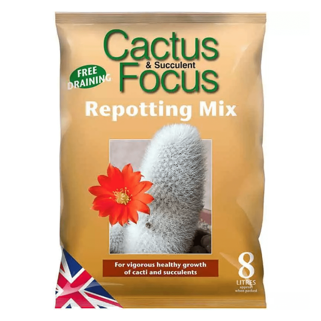 Growth Technology Cactus & Succulent Focus Repotting Mix Peat Free 8L - FitfitGarden
