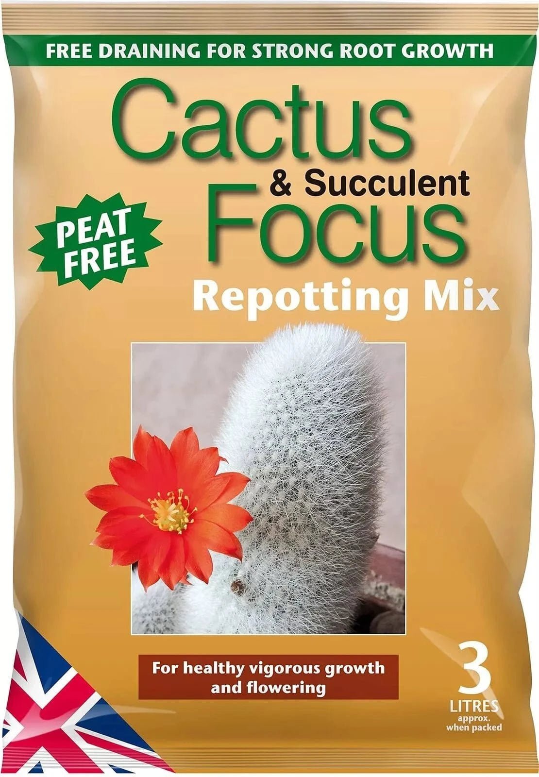 Growth Technology Ltd MDCAF3 Cactus & Succulent Focus Peat - Free Repotting Mix, 3 - FitfitGarden