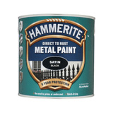 Hammerite Satin Black Metal Paint 250ml - FitfitGarden