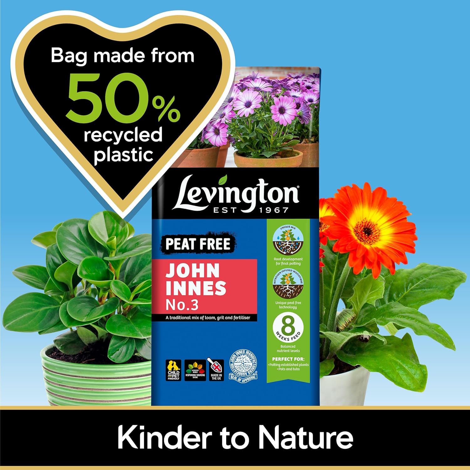 Levington® Peat Free John Innes No.3 - Levington Peat Free John Innes No.3 Compost, 25L