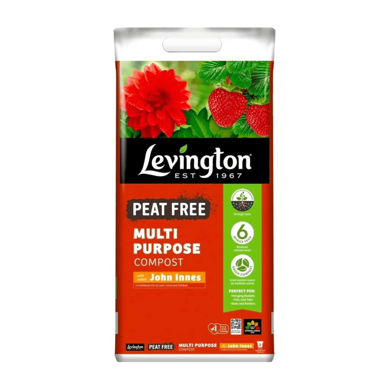 Levington Peat Free Multi Purpose Compost with John Innes – 10L - FitfitGarden