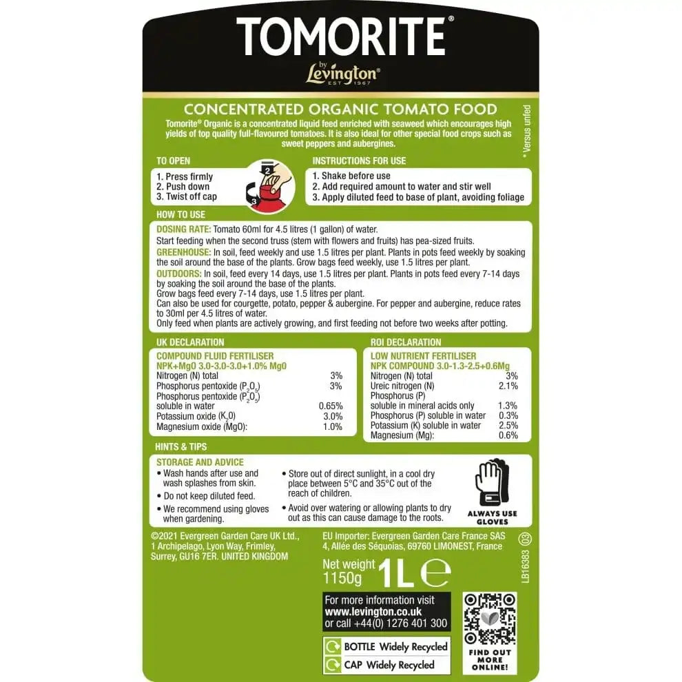 levington tomorite organic plant feed concentrate FitfitGarden