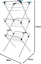 Minky® 3 Tier Plus Airer with 21 m Drying Space Silver - FitfitGarden