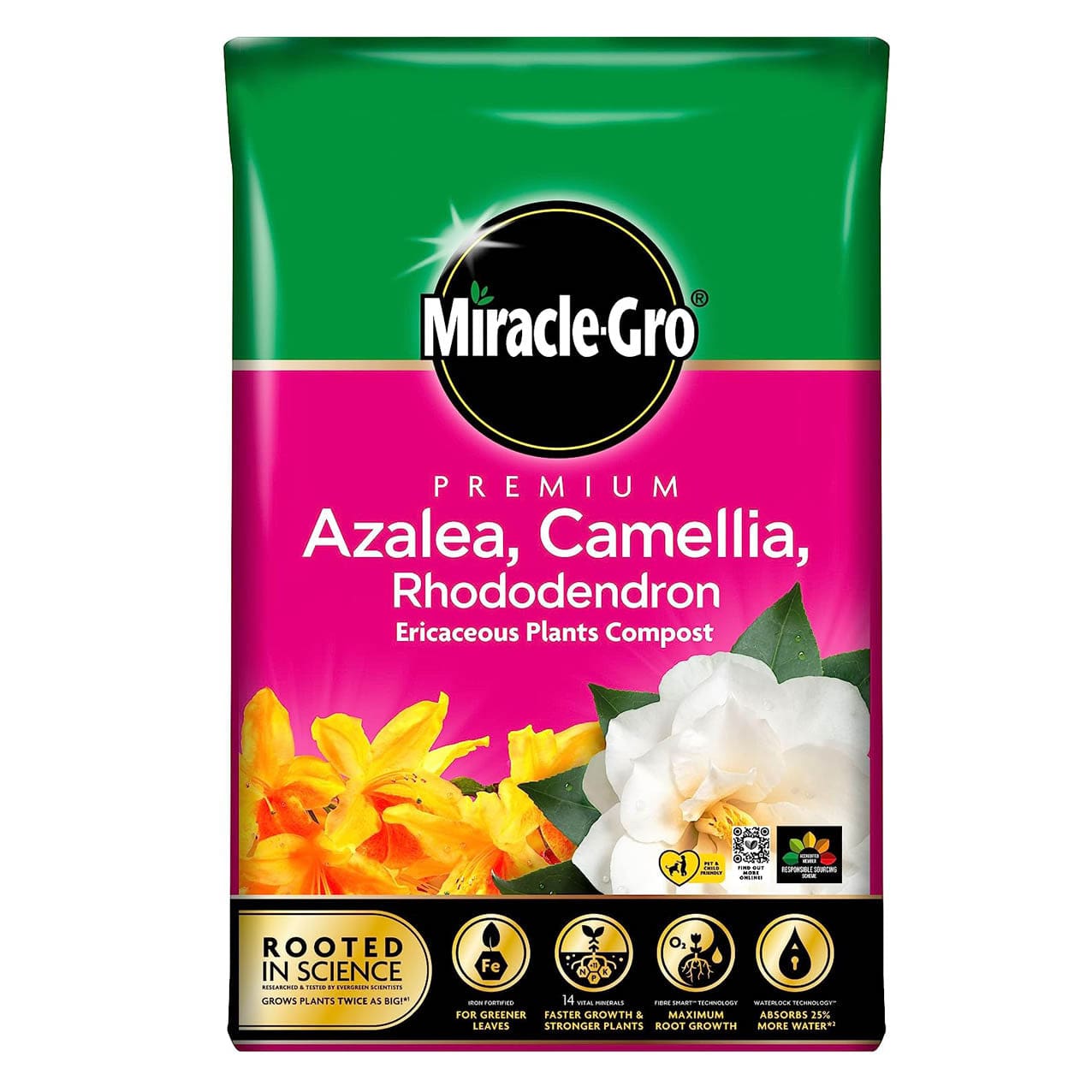 Miracle - Gro® Premium Azalea, Camellia & Rhododendron Ericaceous Compost 40 Litres - FitfitGarden