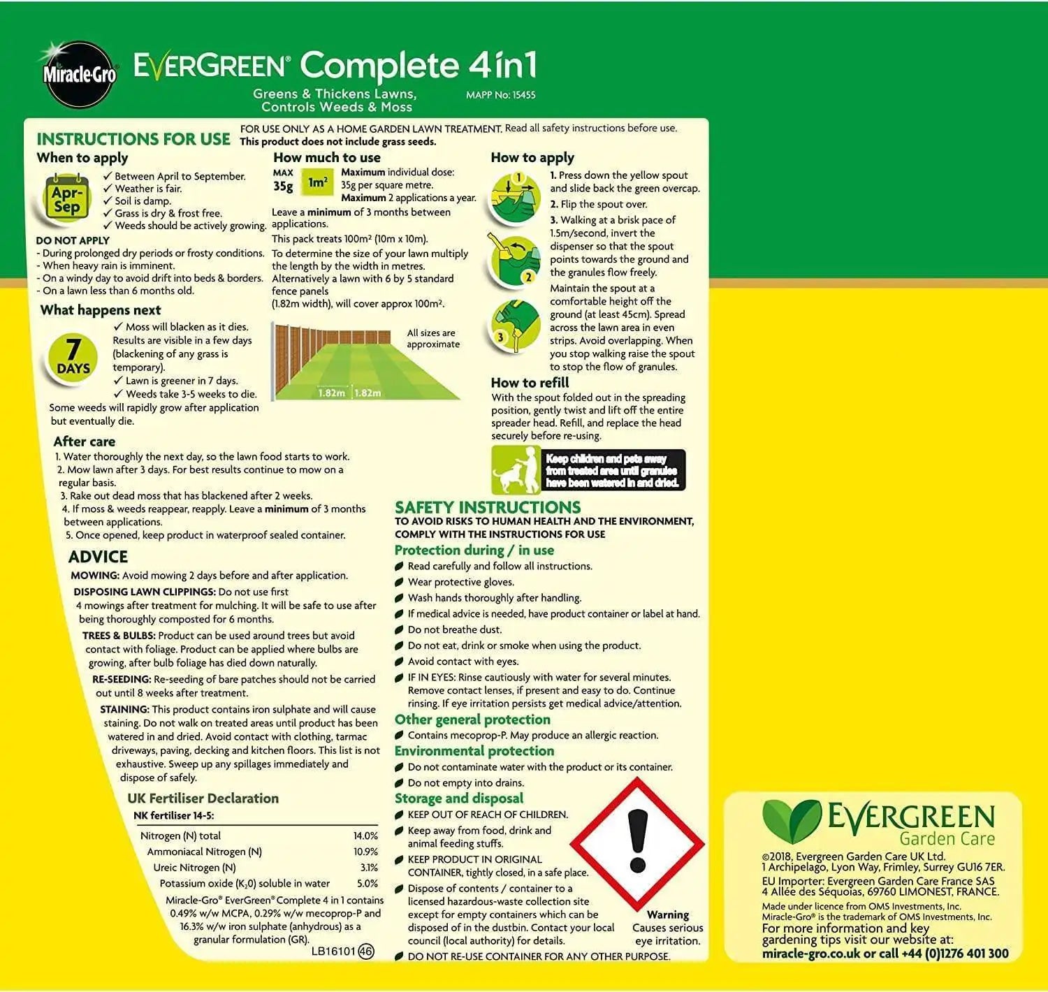 miracle-gro 4 in 1 lawn feed spreader 80m² FitfitGarden