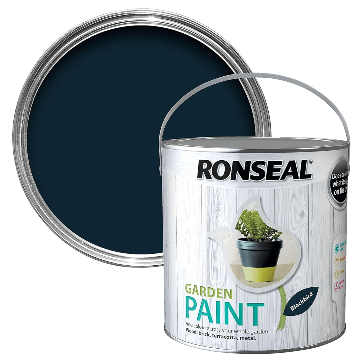 Ronseal Garden Paint Black Bird 2.5L - FitfitGarden
