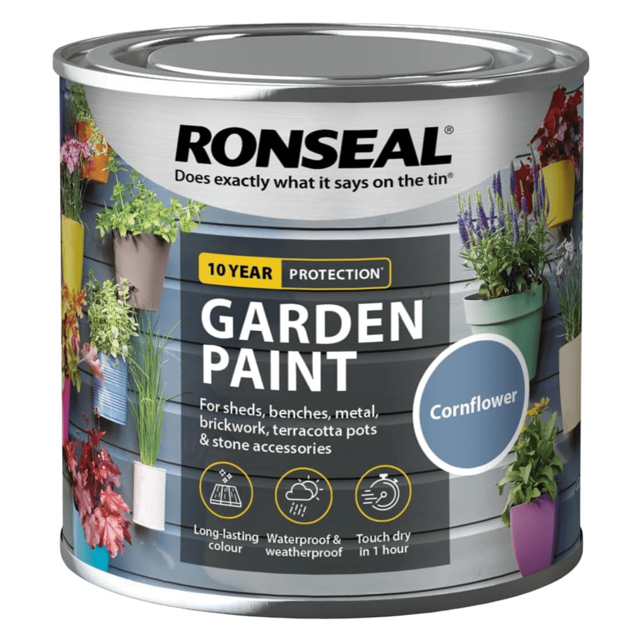 Ronseal Garden Paint, Cornflower, 250ml - FitfitGarden