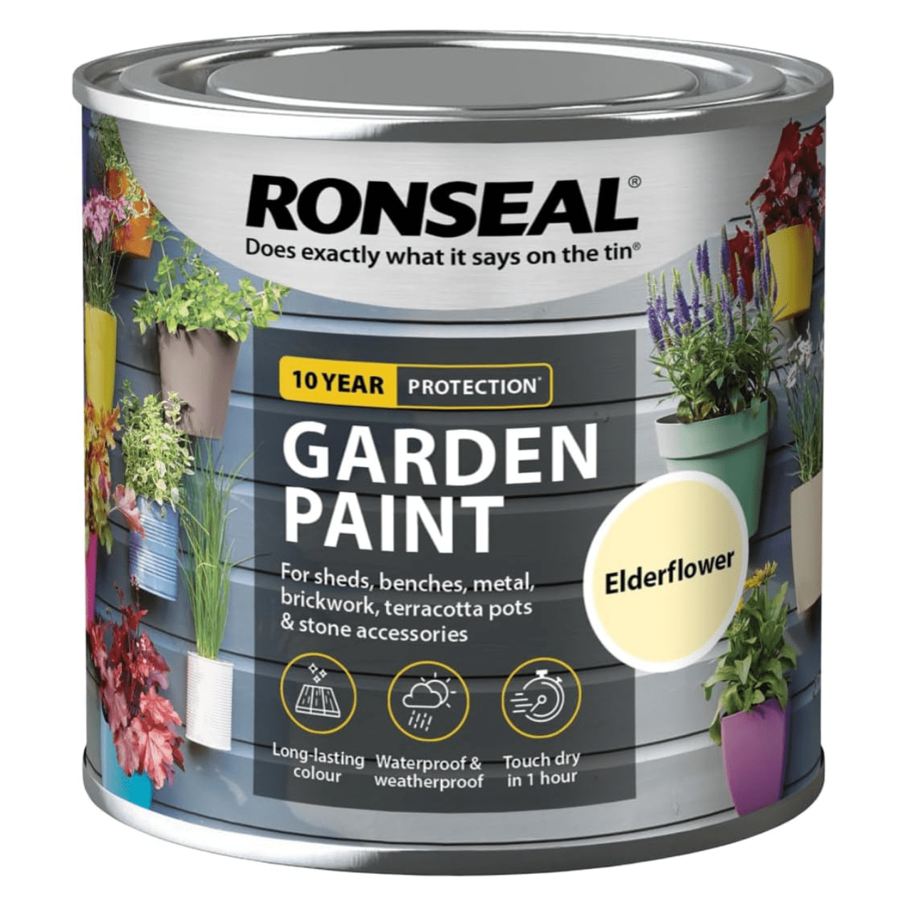 Ronseal Garden Paint, Elderflower, 250ml - FitfitGarden