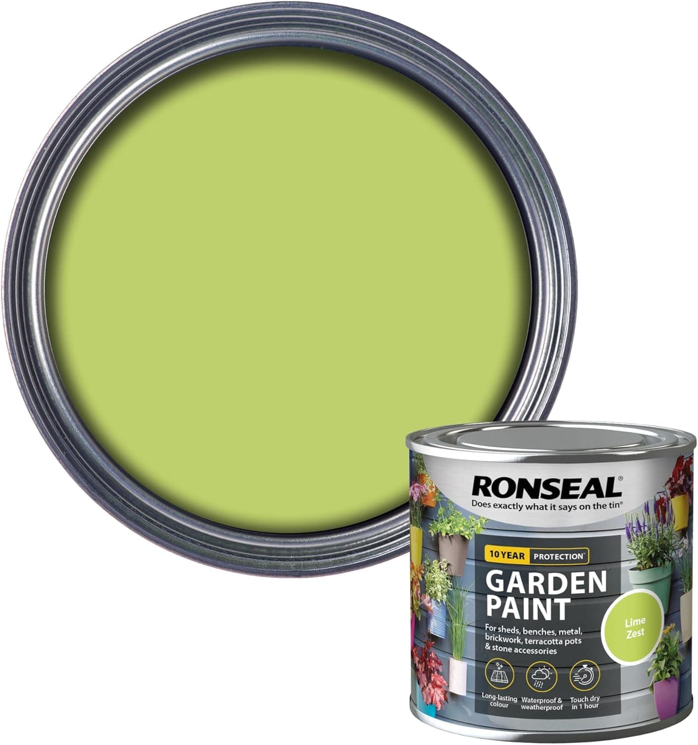 Ronseal Garden Paint, Lime Zest, 250ml - FitfitGarden