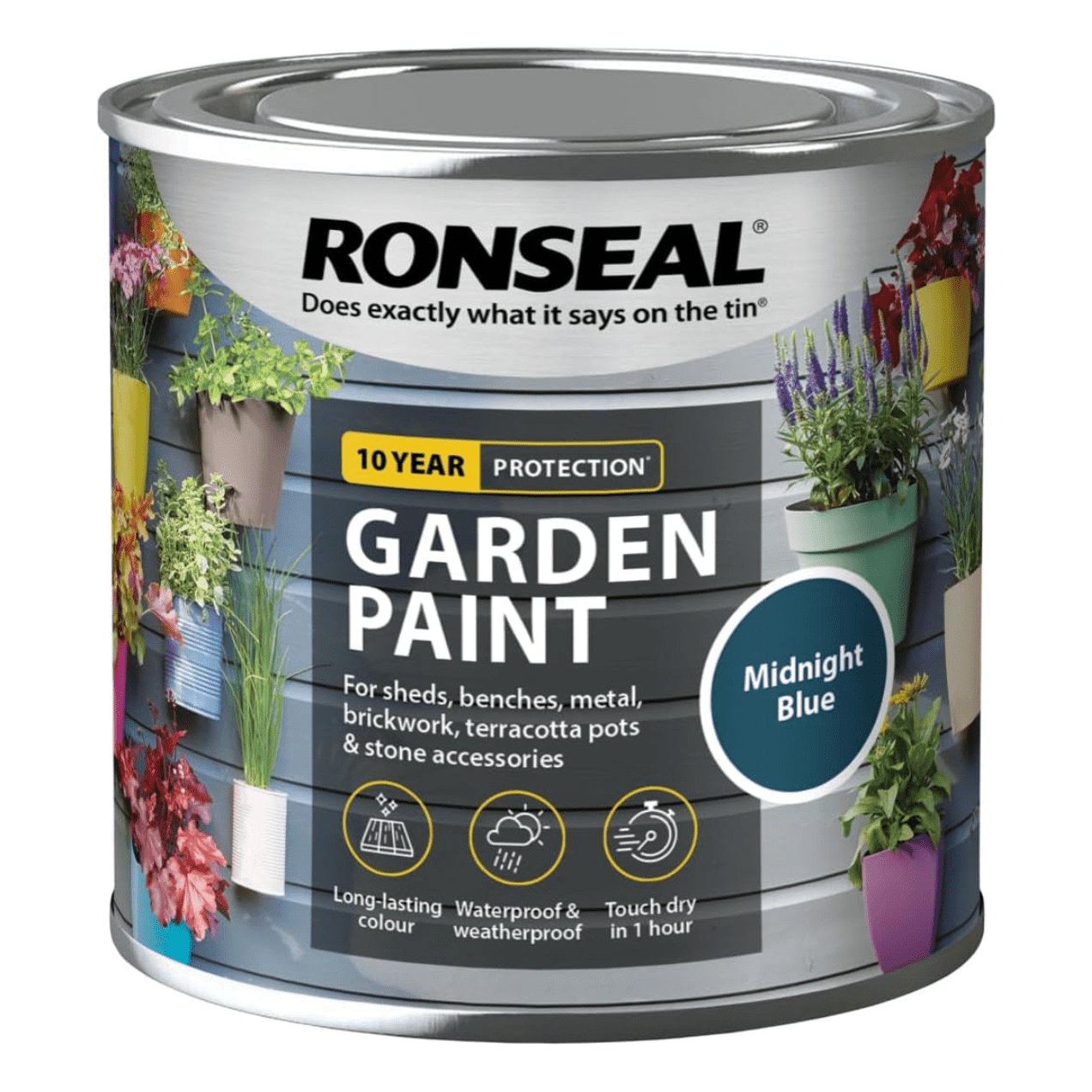 Ronseal Garden Paint, Midnight Blue, 250ml - FitfitGarden