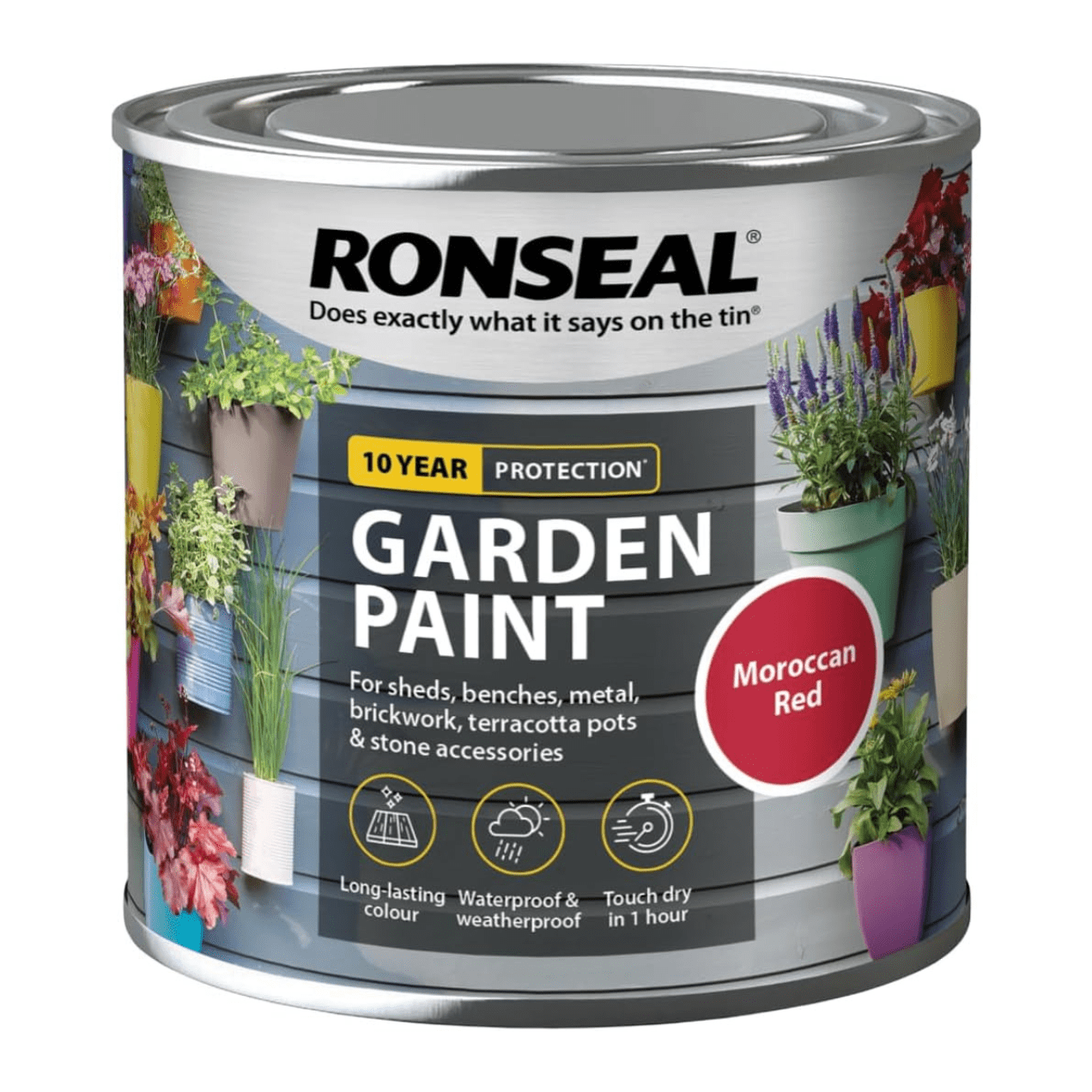 Ronseal Garden Paint, Moroccan Red, 250ml - FitfitGarden