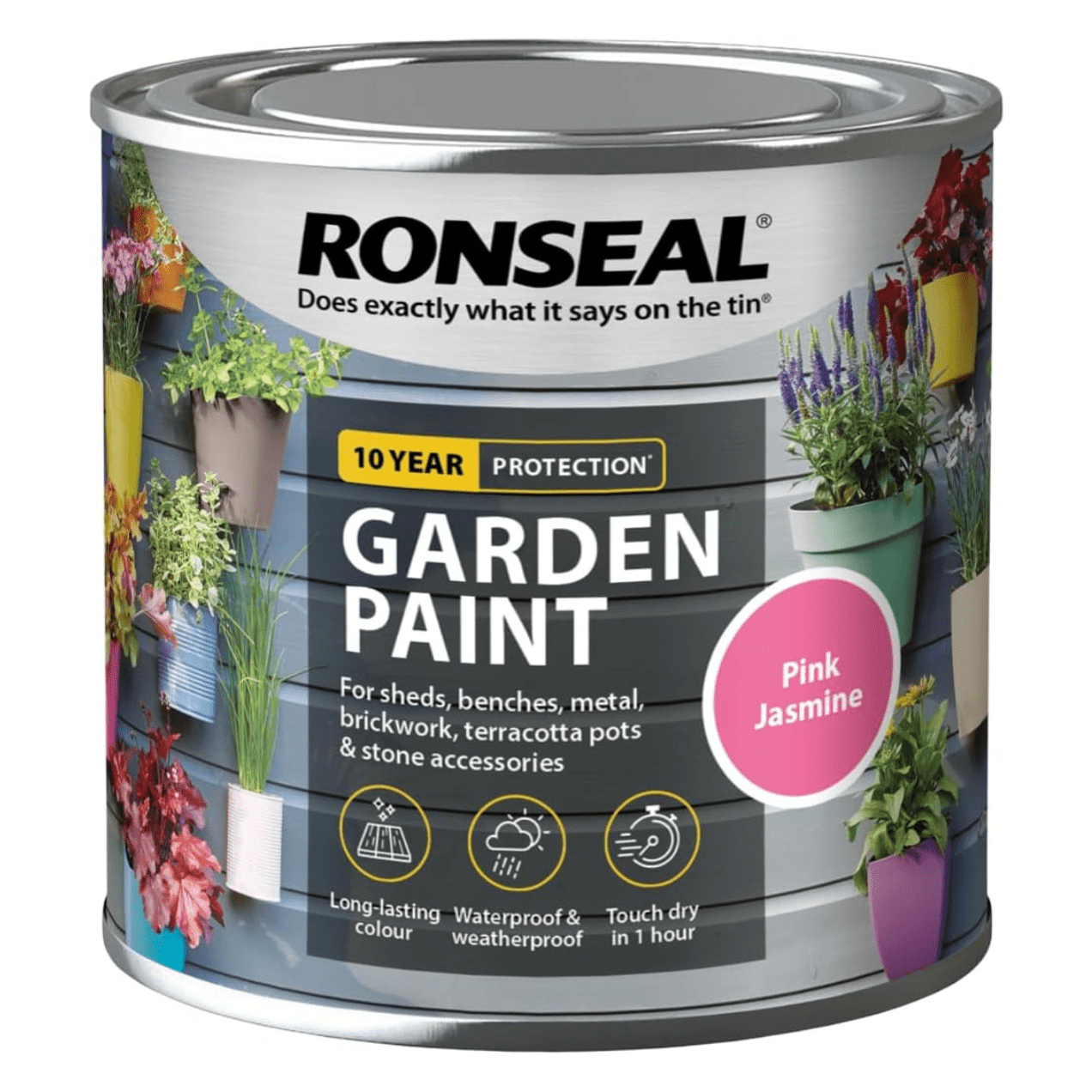 Ronseal Garden Paint, Pink Jasmine, 250ml - FitfitGarden