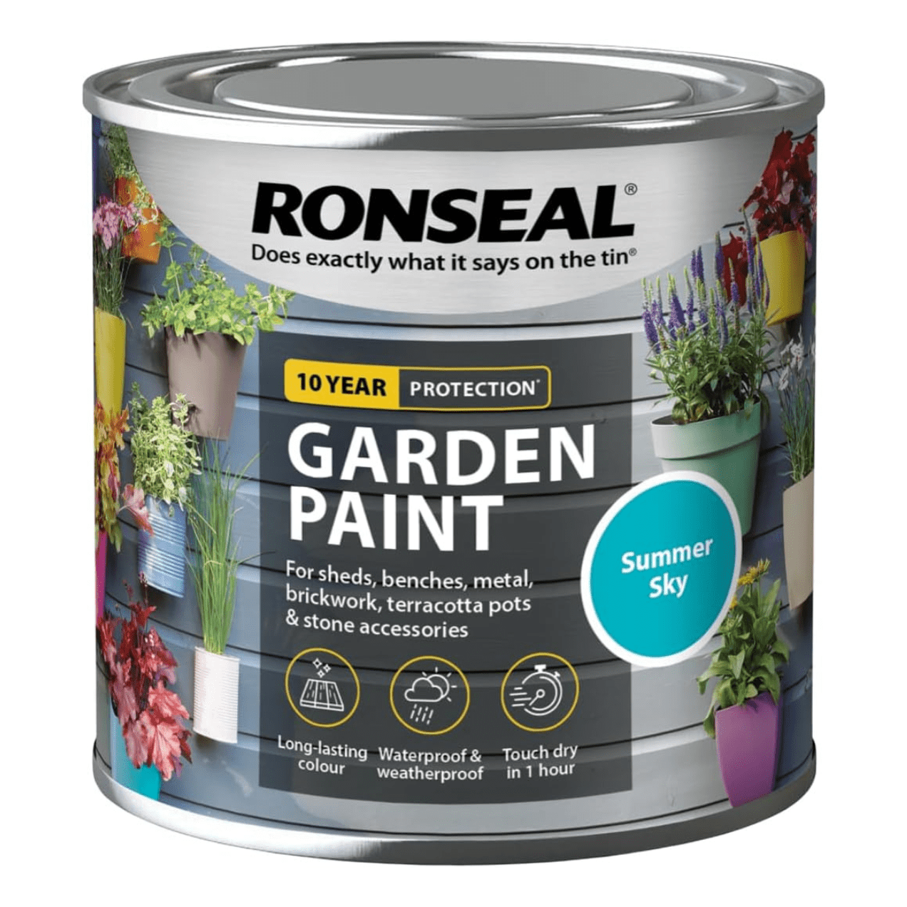 Ronseal Garden Paint, Summer Sky, 250ml - FitfitGarden