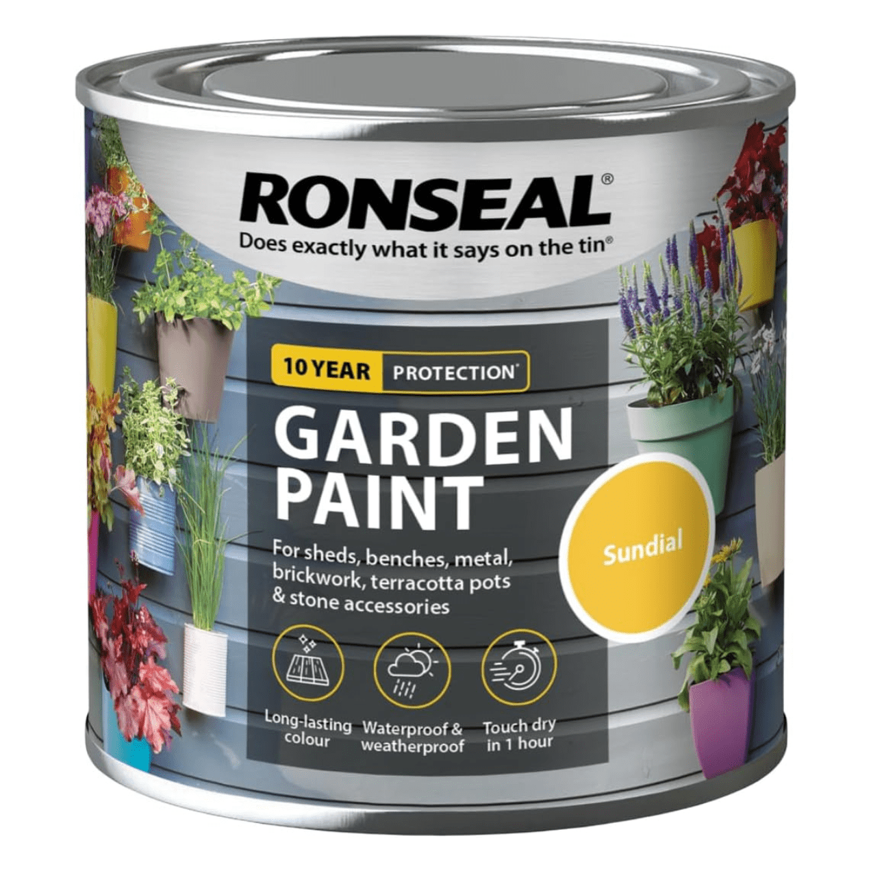 Ronseal Garden Paint, Sundial, 250ml - FitfitGarden