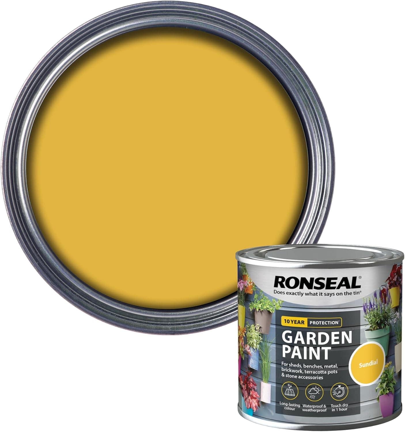 Ronseal Garden Paint, Sundial, 250ml - FitfitGarden