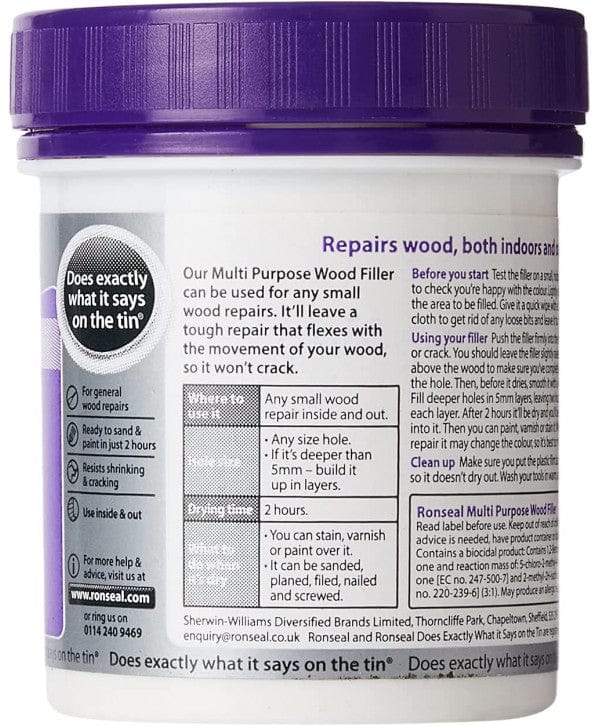 Ronseal Multi - Purpose Natural Ready - Mixed Wood Filler - 460g - FitfitGarden