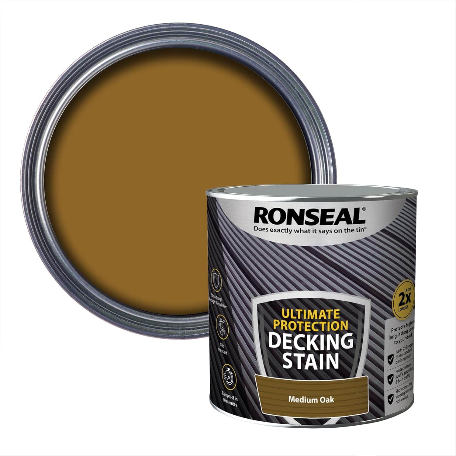 Ronseal Ultimate Decking Stain, Medium Oak, 2.5L - FitfitGarden