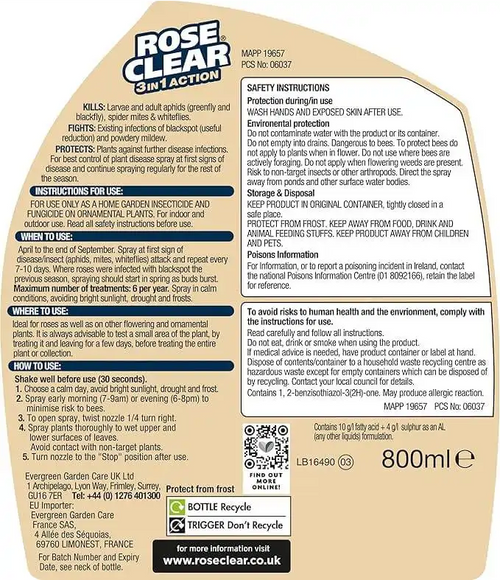 roseclear spray for black spot and aphids