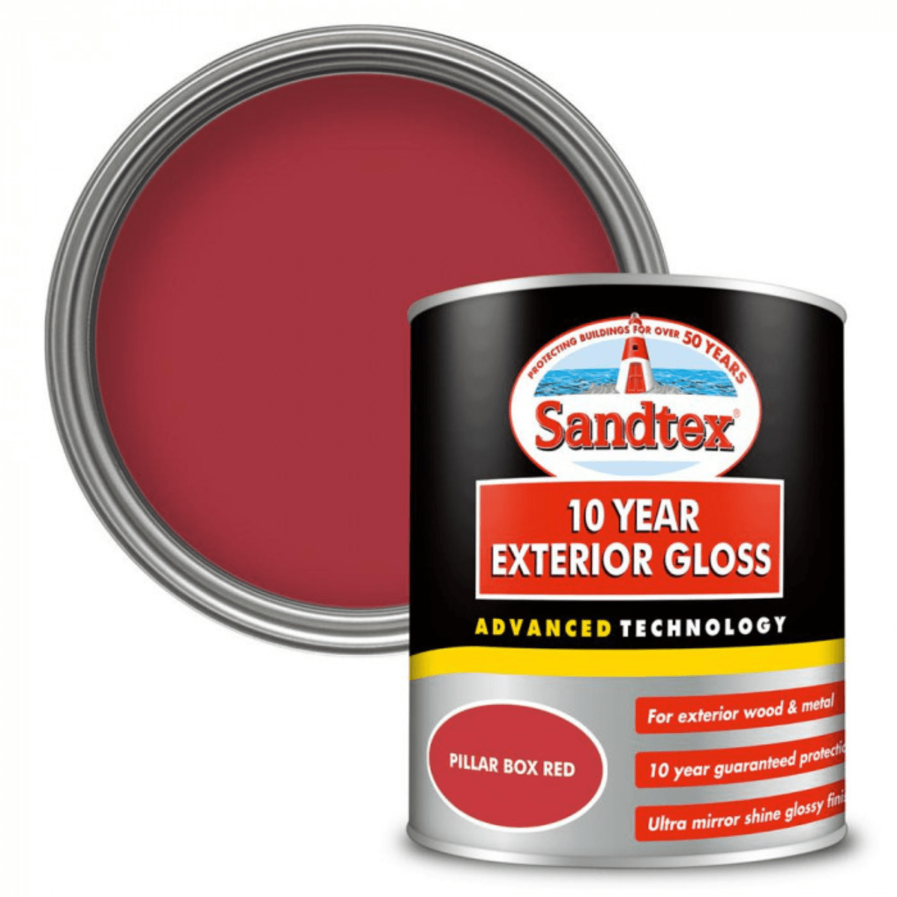 Sandtex 10 Year Gloss Pillar Box Red 750ml - FitfitGarden