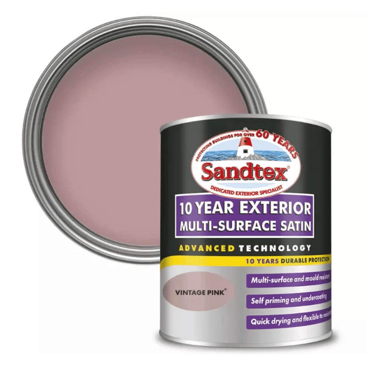 SANDTEX 10 YEAR MULTI SURFACE QD SATIN VINTAGE PINK 750ML - FitfitGarden