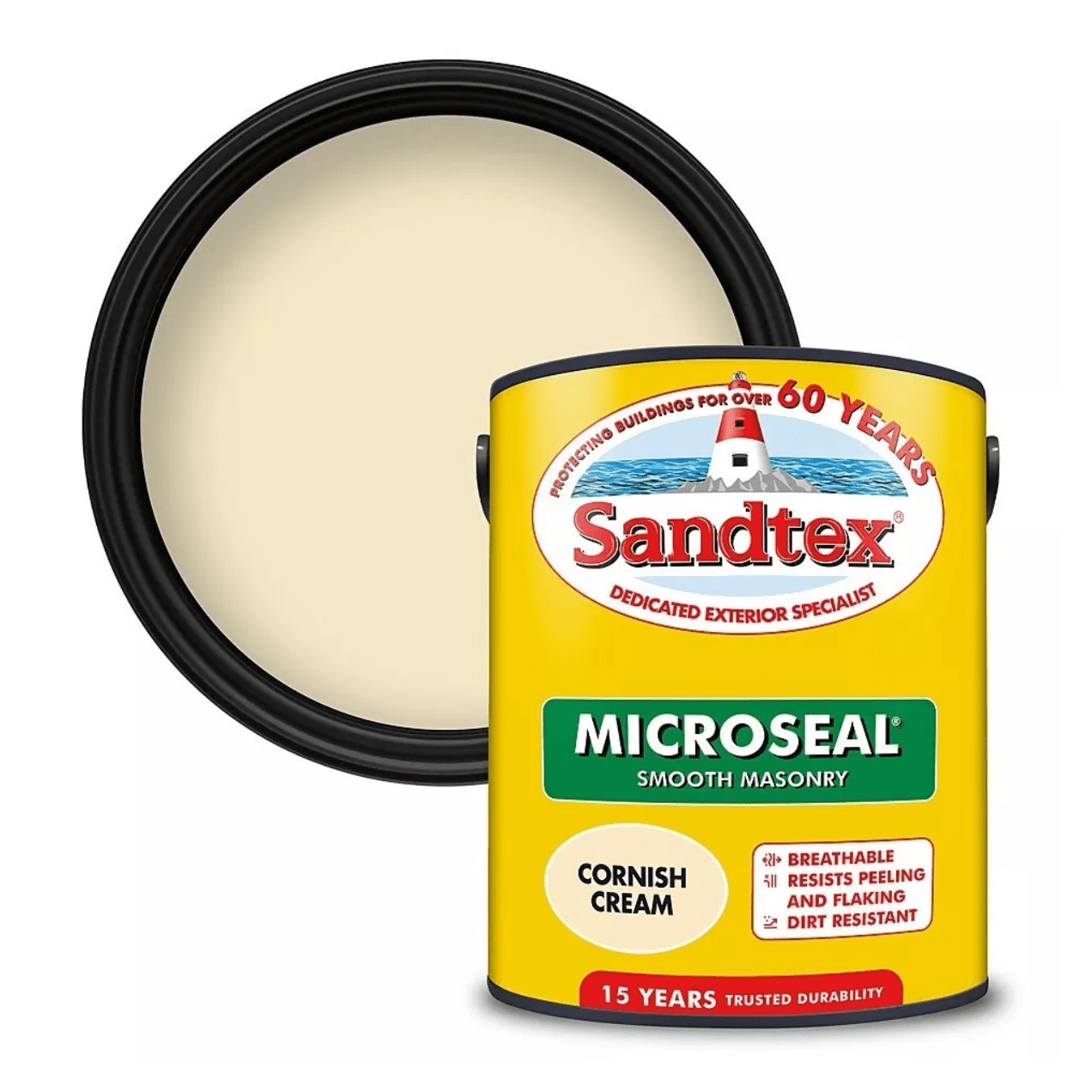 Sandtex Smooth Masonry Paint Cornish Cream 5L - FitfitGarden