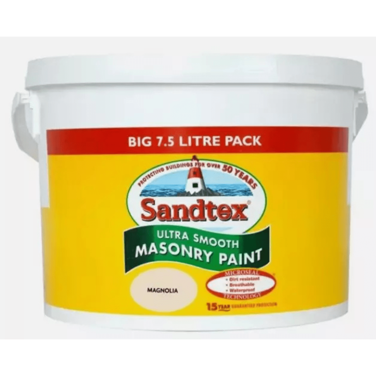 Sandtex Ultra Smooth Masonry Paint Magnolia 7.5L | New Breathable & Waterproof - FitfitGarden