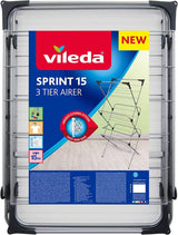 Vileda® Sprint 3 Tier Clothes Airer Line Length 15M Holds Laundry Drying Rack - FitfitGarden