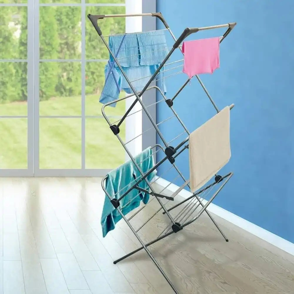 vileda 3 tier steel clothes drying rack