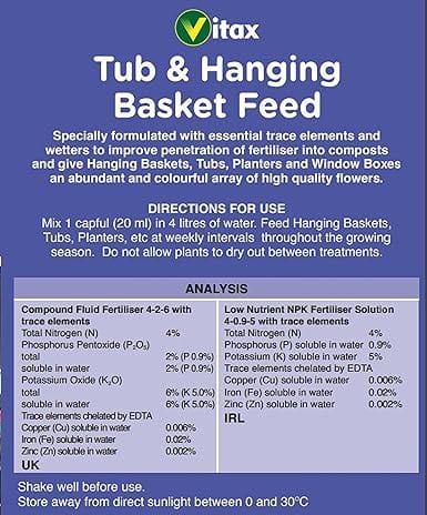 Vitax Liquid Feed for Hanging Baskets - 1L - FitfitGarden