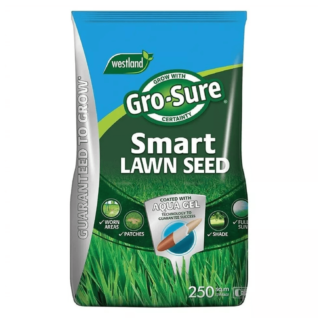Westland Gro - Sure Smart Lawn Seed Grow Shade/FullSun Patches Grass Health 10kg - FitfitGarden