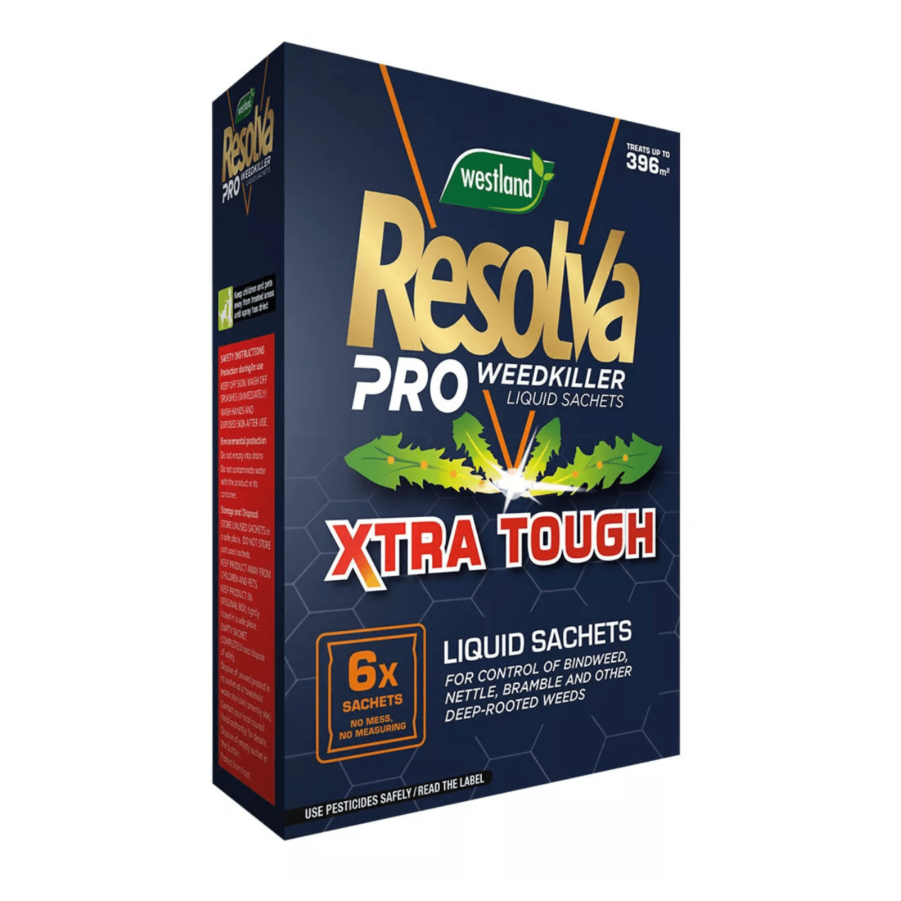 Westland Resolva Pro Weedkiller Liquid Sachets Xtra Tough 6x 100ml Weed Killer - FitfitGarden