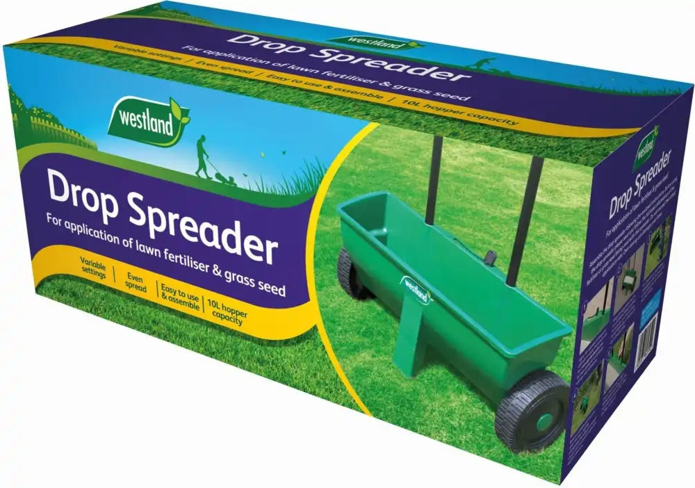 westland lawn seed spreader drop type